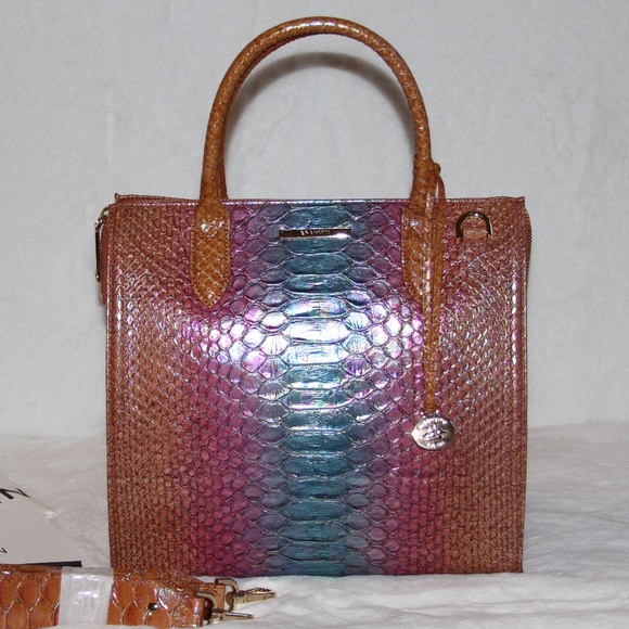 NWT BRAHMIN Caroline Satchel Tote Bag Leather Purse Handbag